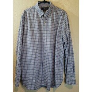 Polo Ralph Lauren Blue Plaid Button Down Long Sleeve Dress Shirt Sz XL